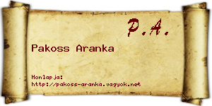 Pakoss Aranka névjegykártya